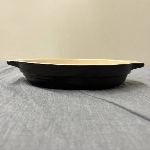 Le Creuset Dark Brown Enameled Bakeware Stoneware Oval Dish 07.24 FS Charity - Picture 2 of 12